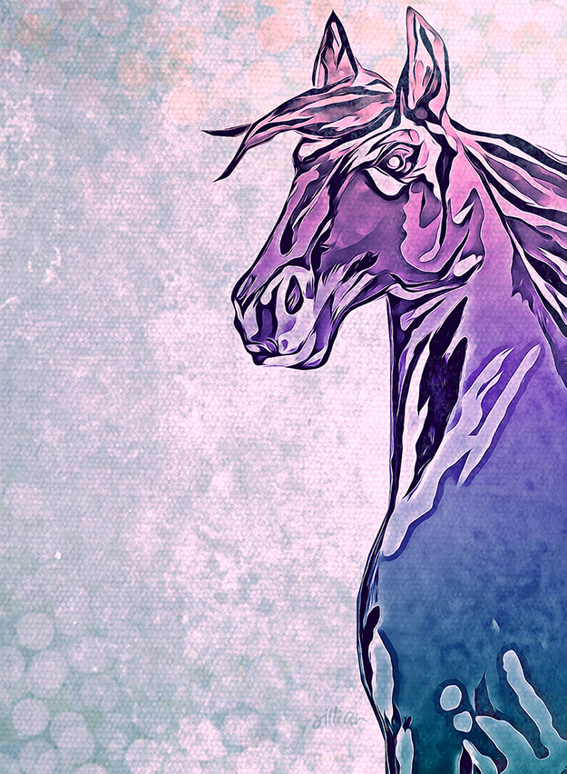 Mixed Media Canvas Print featuring a Horse